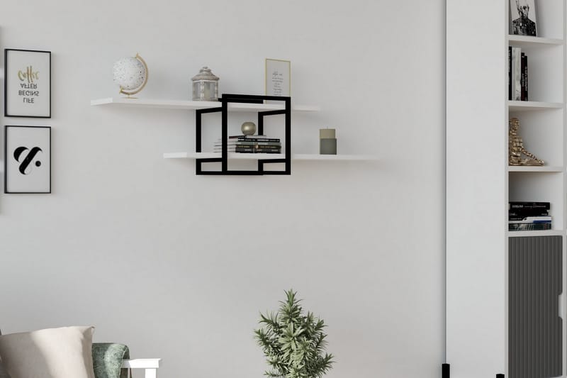 Andifli Vägghylla 120x30 cm - Vit - Förvaring - Hylla - Vägghylla
