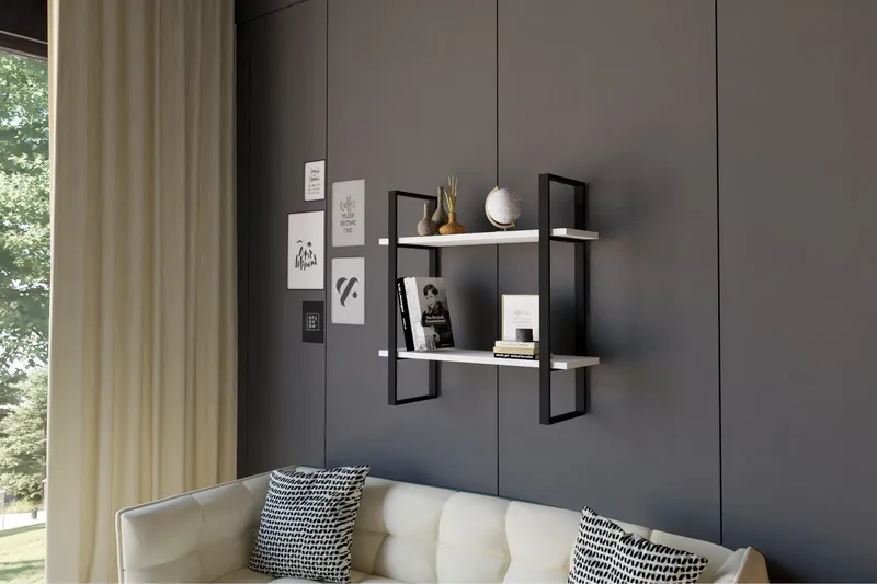 Andifli Vägghylla 70x70 cm - Vit - Förvaring - Hylla - Vägghylla