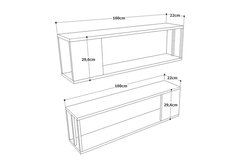 Aobrey Vägghylla 22x100 cm - Natur - Vägghylla
