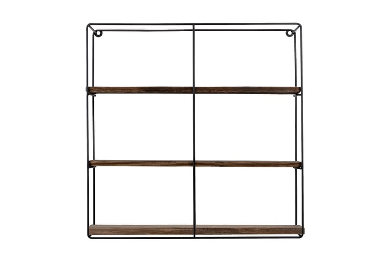 Apricus Vägghylla 60x15 cm 3 Hyllor, Svart/Mörkbrun