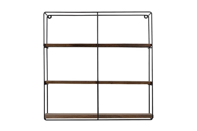 Apricus Vägghylla 60x15 cm 3 Hyllor - Svart/Mörkbrun - Förvaring - Hylla - Vägghylla