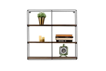 Apricus Vägghylla 60x15 cm 3 Hyllor - Svart/Mörkbrun - Förvaring - Hylla - Vägghylla