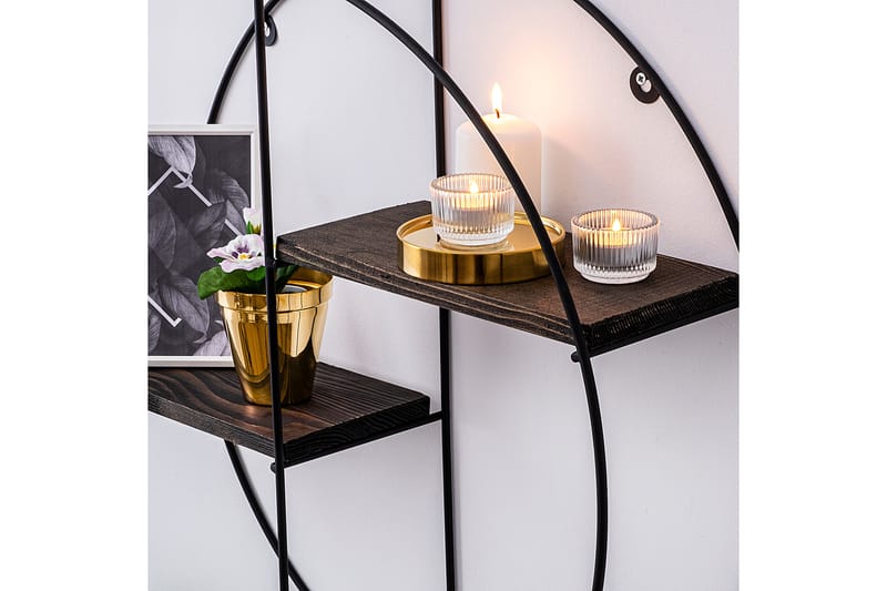 Aromaticum Vägghylla 60x15 cm 2 Hyllor - Svart/Mörkbrun - Förvaring - Hylla - Vägghylla