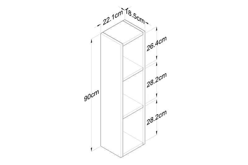 Bennerto Vägghylla 19x22 cm - Valnöt - Förvaring - Hylla - Vägghylla