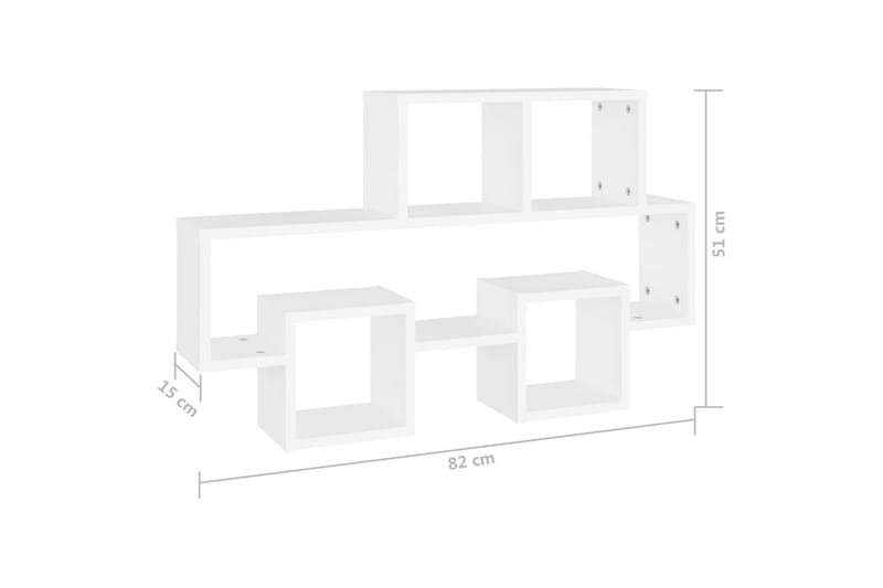 Bilformad vägghylla vit 82x15x51 cm spånskiva - Vit - Förvaring - Hylla - Vägghylla