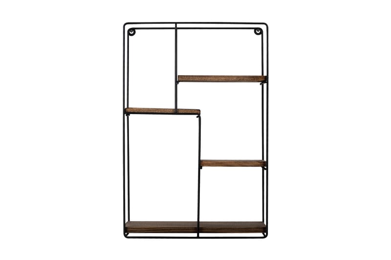 Bingdi Vägghylla 60x15 cm 4 Hyllor - Svart/Mörkbrun - Förvaring - Hylla - Vägghylla