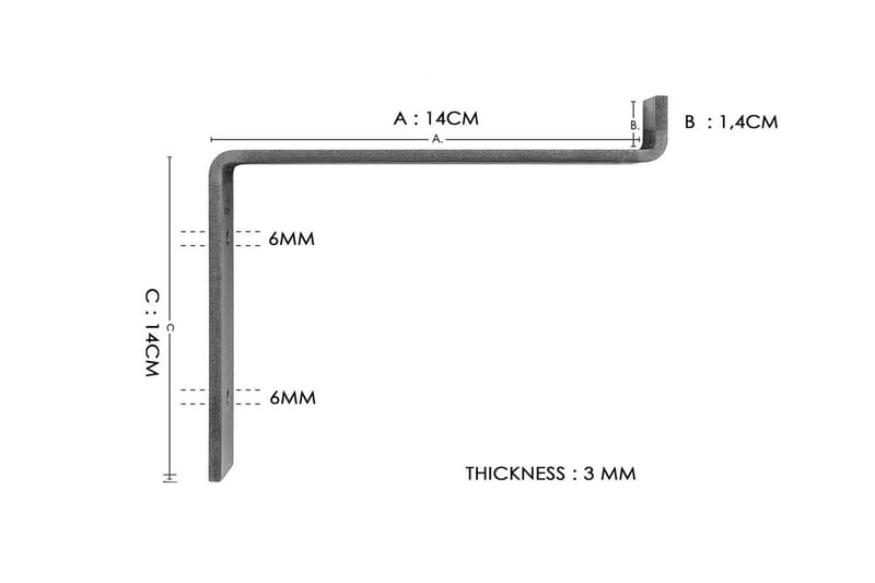 Bogel Vägghylla 60 cm - Svart/Valnöt - Förvaring - Hylla - Vägghylla