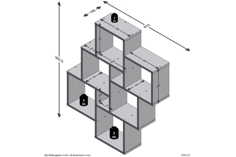 Brishana Vägghylla 81 cm - Ljusbrun - Förvaring - Hylla - Vägghylla