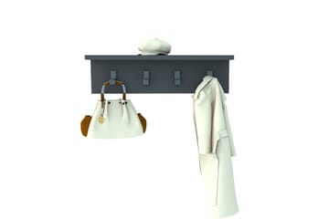 Casden Vägghylla 15 cm - Antracit - Förvaring - Klädförvaring - Klädhängare - Kroklist & Klädkrokar