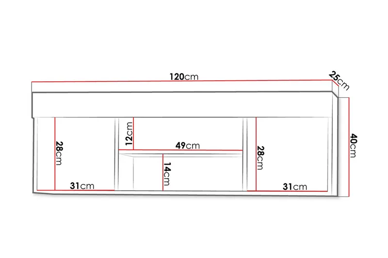 Cezar Hylla 120x18x42 cm Ek 120x25x40 - Förvaring - Hylla - Vägghylla