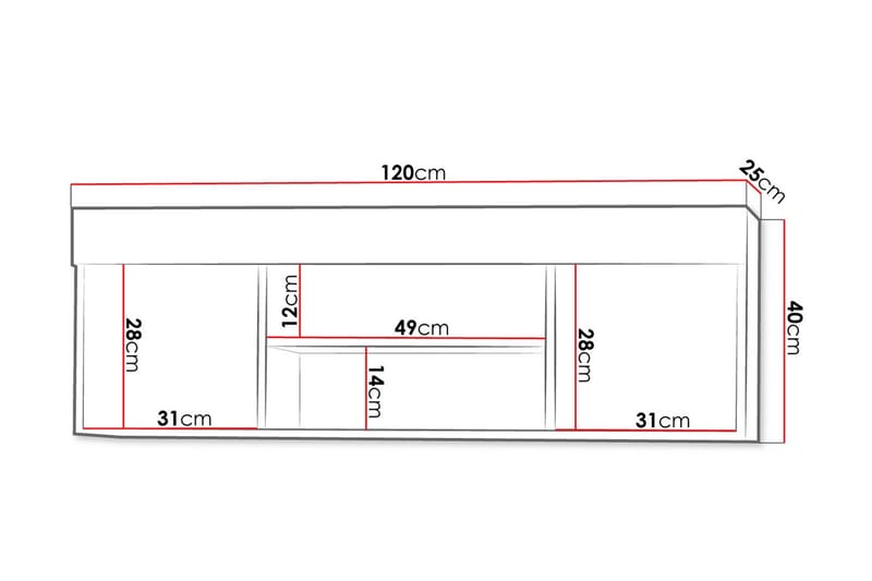 Cezar Hylla 120x18x42 cm Ek 120x25x40 - Förvaring - Hylla - Vägghylla