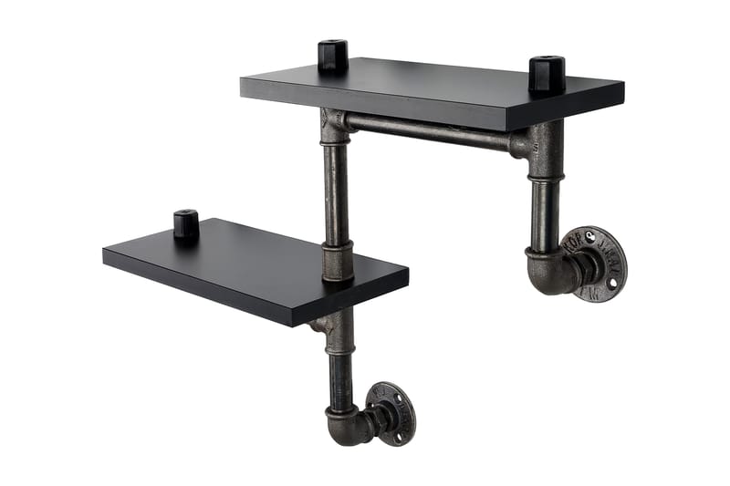 Chandina Vägghylla 56x13 cm 2 Hyllor - Svart - Förvaring - Hylla - Vägghylla