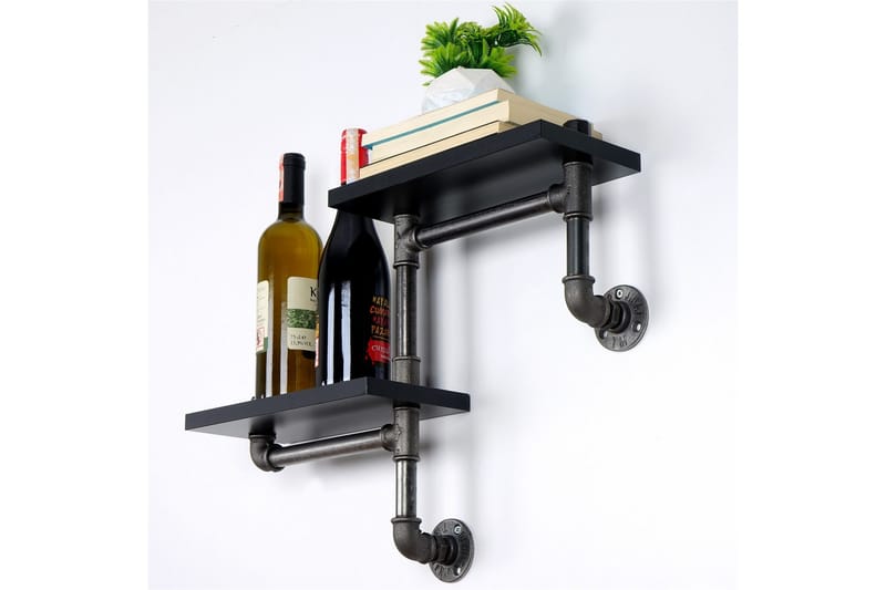 Chandina Vägghylla 56x13 cm 2 Hyllor - Svart - Förvaring - Hylla - Vägghylla