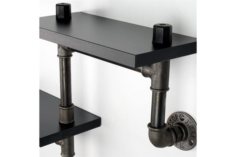 Chandina Vägghylla 56x13 cm 2 Hyllor - Svart - Förvaring - Hylla - Vägghylla