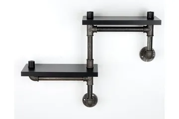 Chandina Vägghylla 56x13 cm 2 Hyllor - Svart - Förvaring - Hylla - Vägghylla