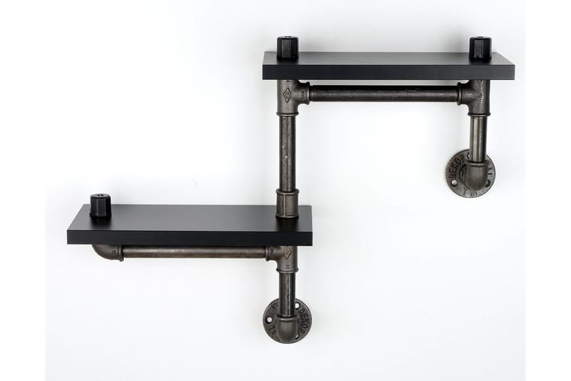 Chandina Vägghylla 56x13 cm 2 Hyllor - Svart - Förvaring - Hylla - Vägghylla