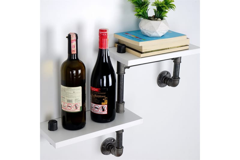 Chandina Vägghylla 56x13 cm 2 Hyllor - Vit - Förvaring - Hylla - Vägghylla