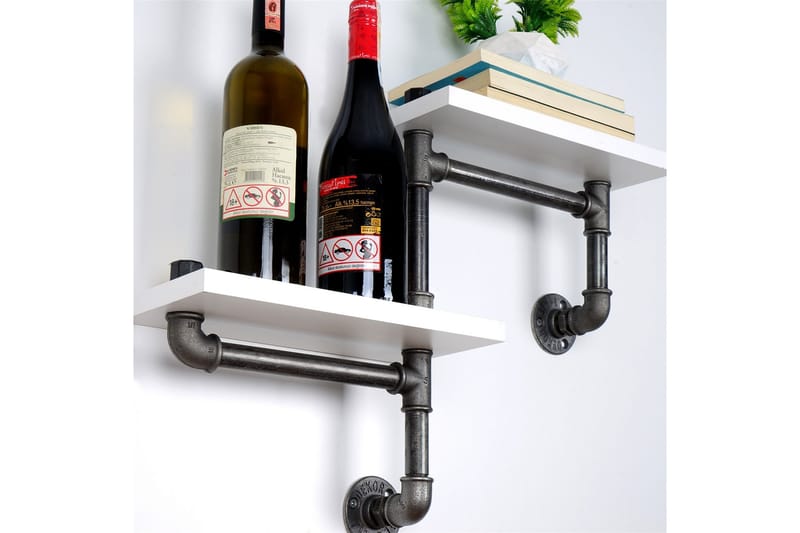 Chandina Vägghylla 56x13 cm 2 Hyllor - Vit - Förvaring - Hylla - Vägghylla