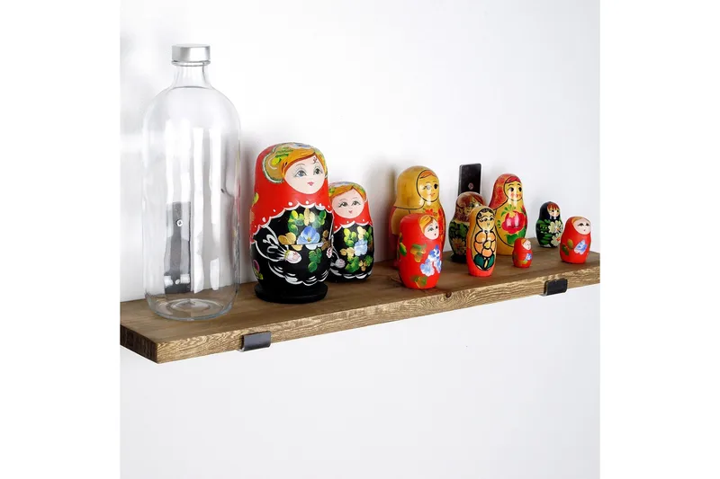 Chealsie Vägghylla 60 cm - Svart/Valnöt - Förvaring - Hylla - Vägghylla