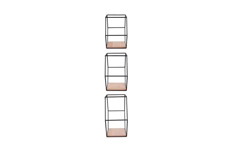 Chiara Vägghylla 3-Pack Svart/Trä - Svart/Trä - Förvaring - Hylla - Vägghylla