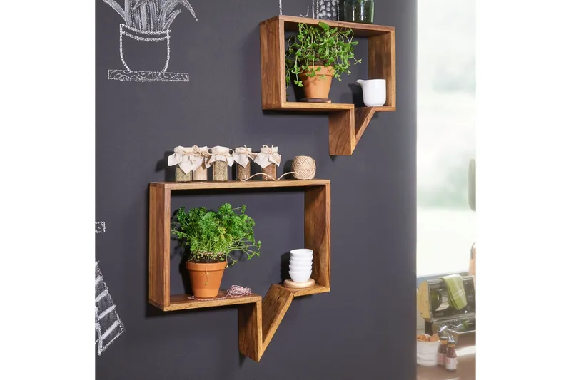 Clutts Vägghylla 2-pack - Trä/natur - Förvaring - Hylla - Vägghylla