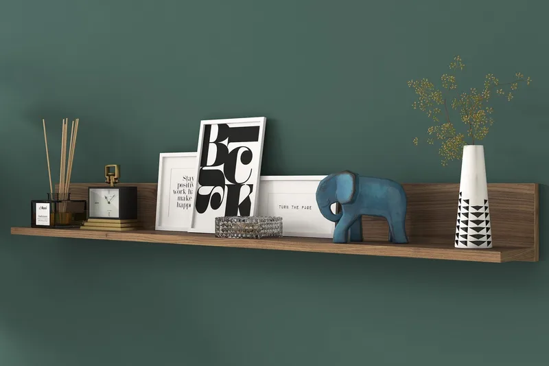 Coliandien Vägghylla 13x136 cm - Valnöt - Förvaring - Hylla - Vägghylla