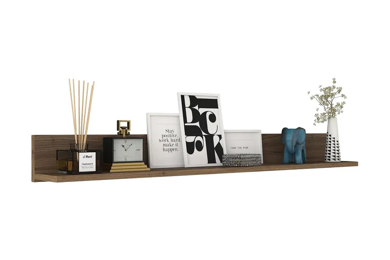 Coliandien Vägghylla 13x136 cm - Valnöt - Förvaring - Hylla - Vägghylla