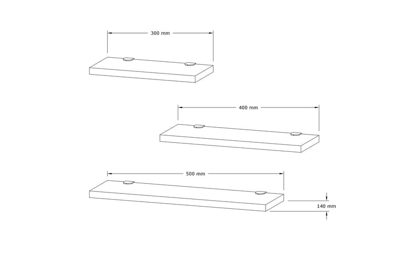 Cordin Vägghylla 2x30 cm 3-pack - Vit - Förvaring - Hylla - Vägghylla