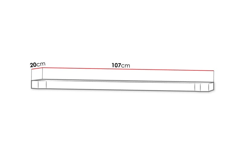 Dallas Hylla 107x4,8x20 cm LED-belysning - Beige/Grå/Vit - Förvaring - Hylla - Vägghylla