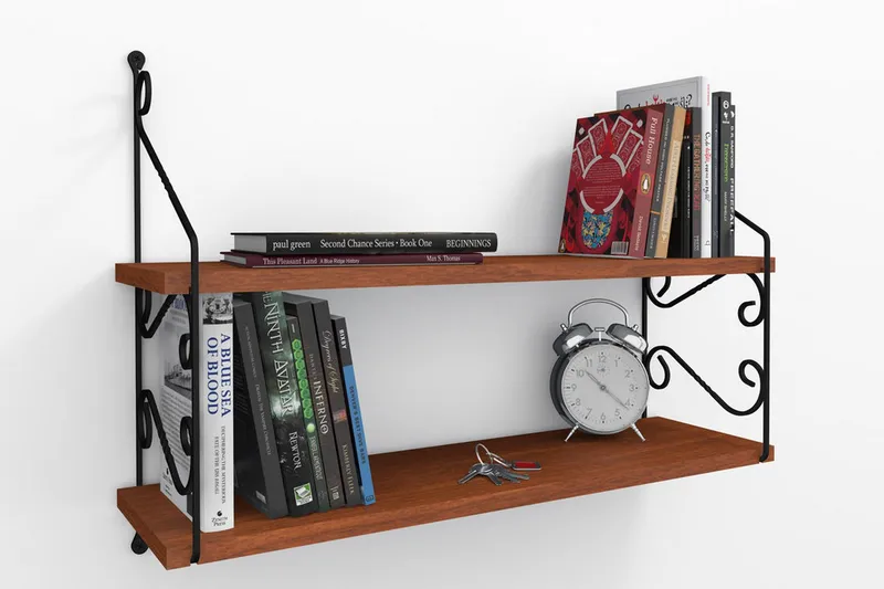 Decormet Vägghylla 2 Hyllor - Brun - Förvaring - Hylla - Vägghylla