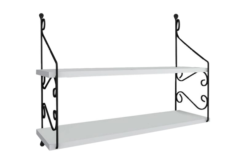 Decormet Vägghylla 2 Hyllor - Vit - Förvaring - Hylla - Vägghylla