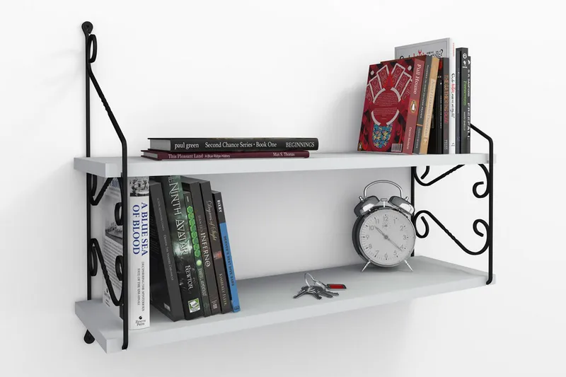 Decormet Vägghylla 2 Hyllor - Vit - Förvaring - Hylla - Vägghylla