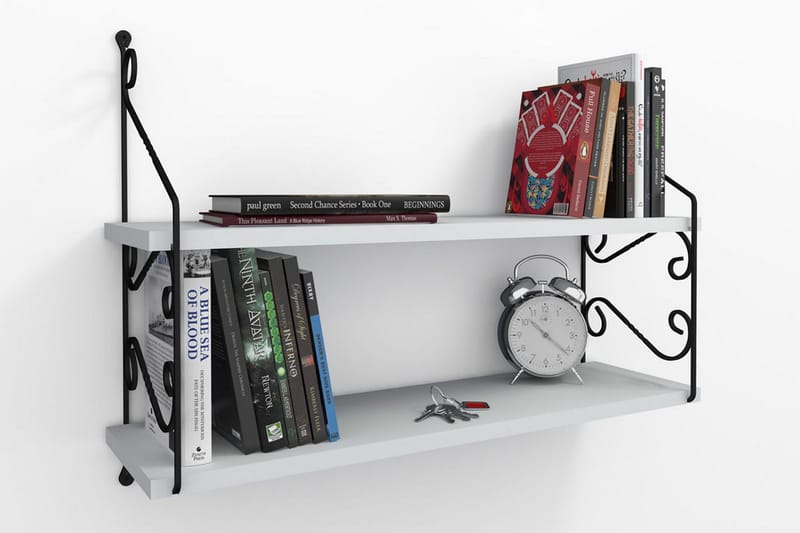 Decormet Vägghylla 2 Hyllor - Vit - Förvaring - Hylla - Vägghylla