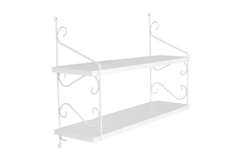 Decormet Vägghylla 2 Hyllor - Vit/Grå - Förvaring - Hylla - Vägghylla
