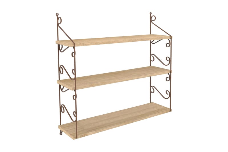 Decormet Vägghylla 3 Hyllor - Brun - Förvaring - Hylla - Vägghylla