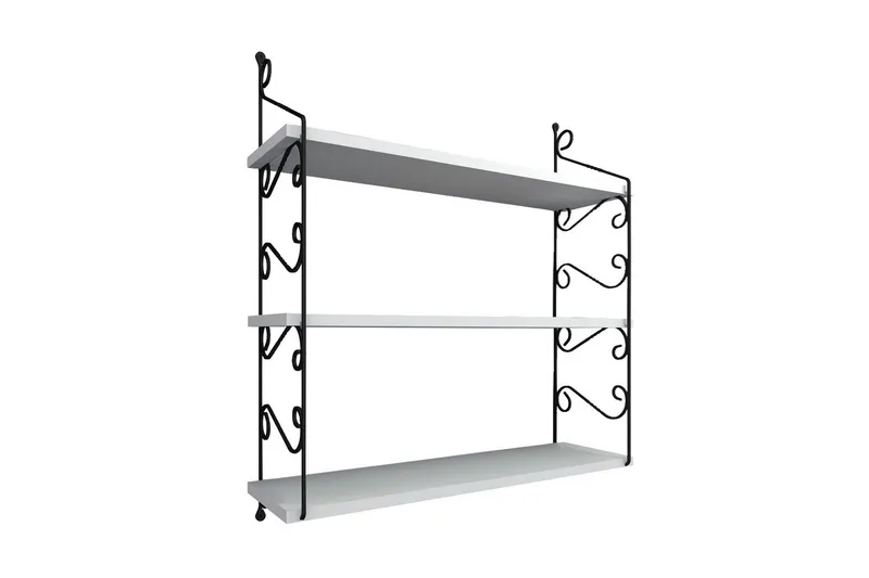 Decormet Vägghylla 3 Hyllor, Vit/Svart