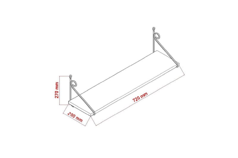 Decormet Vägghylla - Vit/Svart - Förvaring - Hylla - Vägghylla