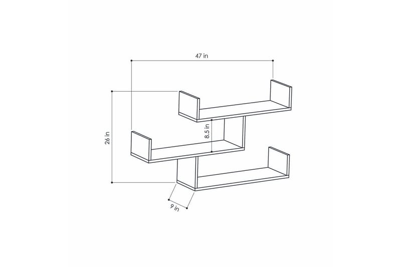 Decorta Vägghylla - Mörkgrå - Förvaring - Hylla - Vägghylla