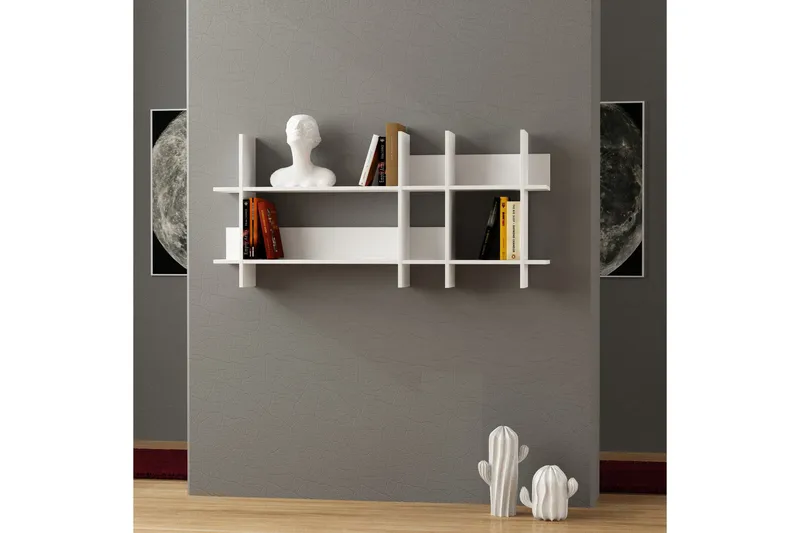 Decorta Vägghylla - Vit - Förvaring - Hylla - Vägghylla