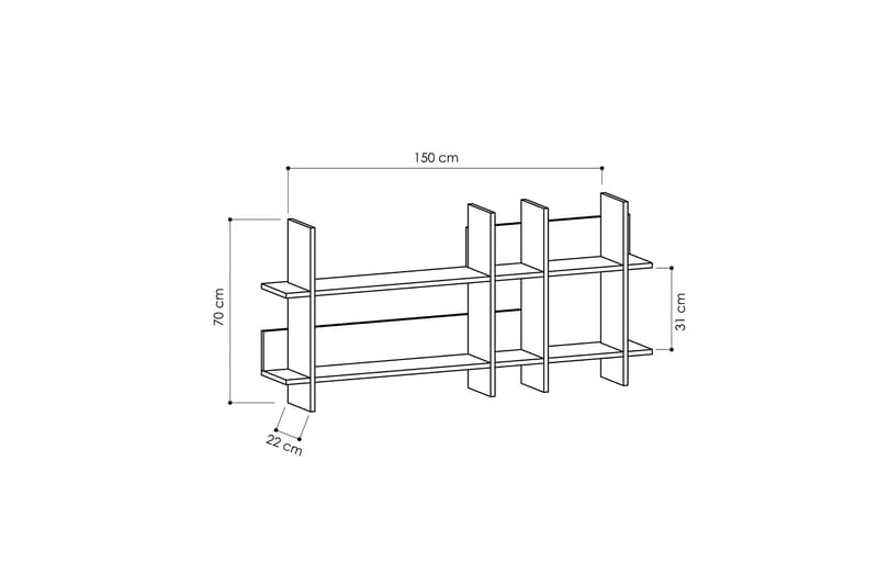 Decorta Vägghylla - Vit - Förvaring - Hylla - Vägghylla