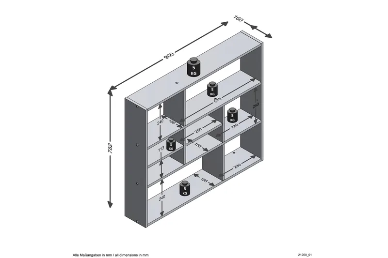 Delphie Vägghylla 90 cm - Brun/Vit - Förvaring - Hylla - Vägghylla