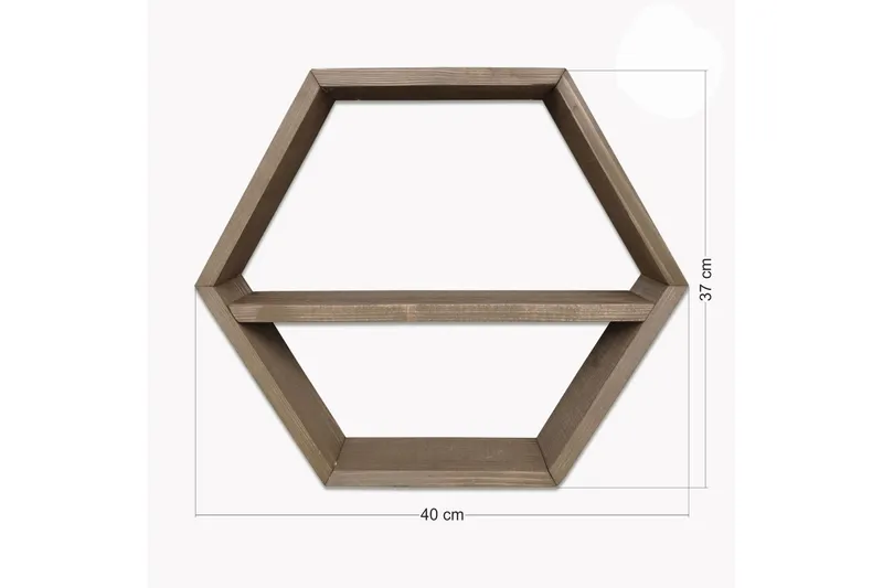 Desgrar Vägghylla 40x37 cm - Brun - Förvaring - Hylla - Vägghylla