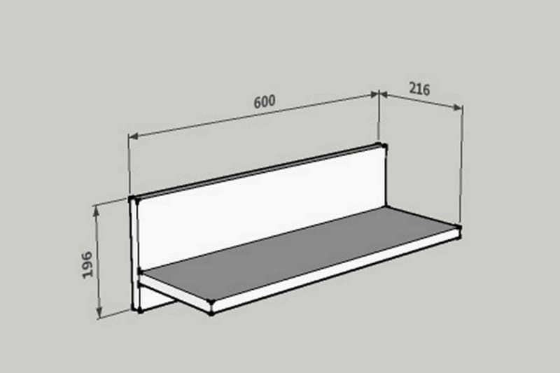 Desgrar Vägghylla 60x19,6 cm - Brun - Förvaring - Hylla - Vägghylla