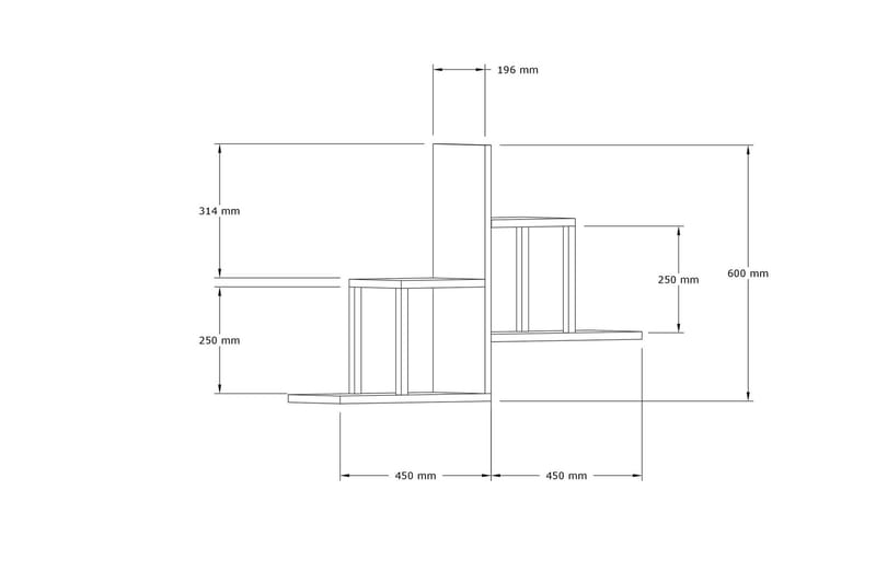 Diannare Vägghylla 20x60 cm 4-pack - Vit - Förvaring - Hylla - Vägghylla