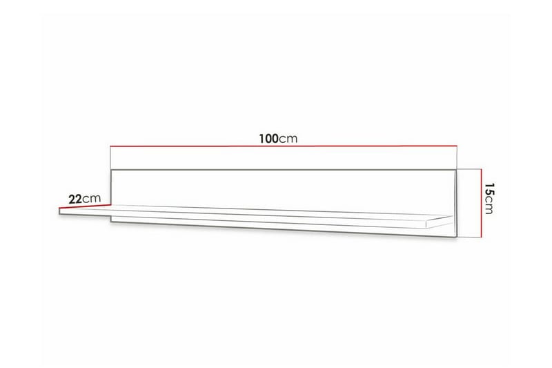 Dunvegan Vägghylla 100x22 cm - Vit - Förvaring - Hylla - Vägghylla