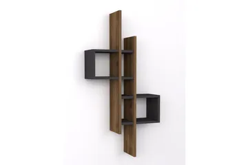 Estetal Vägghylla 54x20 cm 8 Hyllor - Natur/Antracit - Förvaring - Hylla - Vägghylla