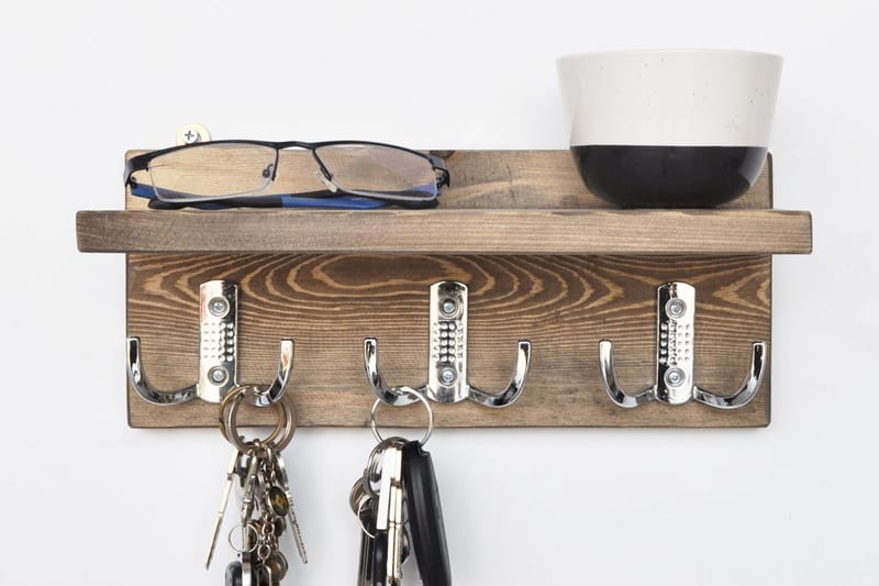 Evila Hängare 6 Krokar - Trä - Förvaring - Klädförvaring - Klädhängare - Kroklist & Klädkrokar