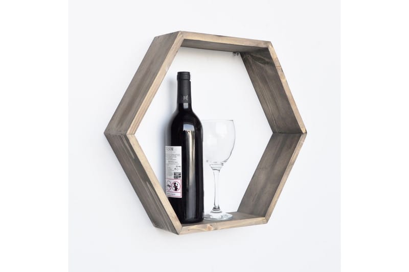 Evila Hexagonhylla - Trä - Förvaring - Hylla - Vägghylla