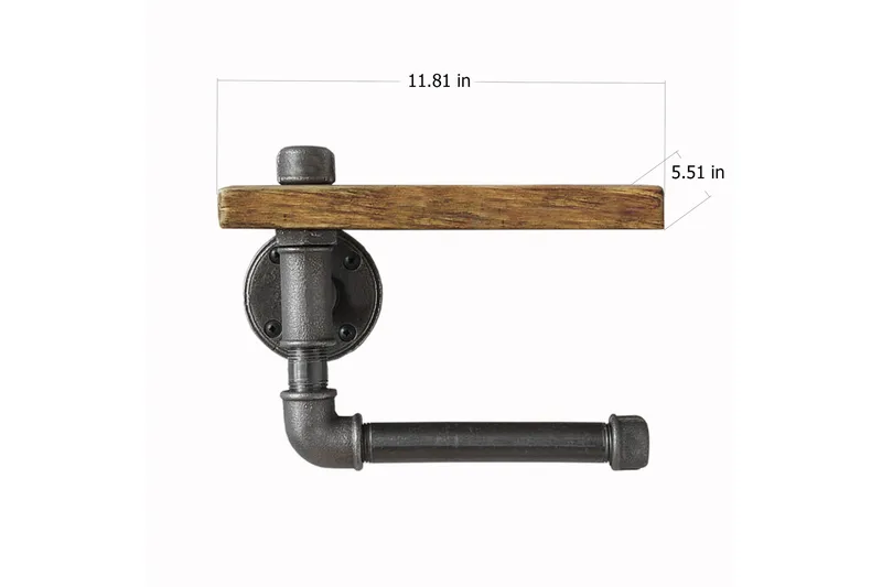 Evila Toapappershållare Rör/Trä - Svart/Trä - Hus & renovering - Kök & bad - Badrum - Badrumstillbehör - Toalettpappershållare