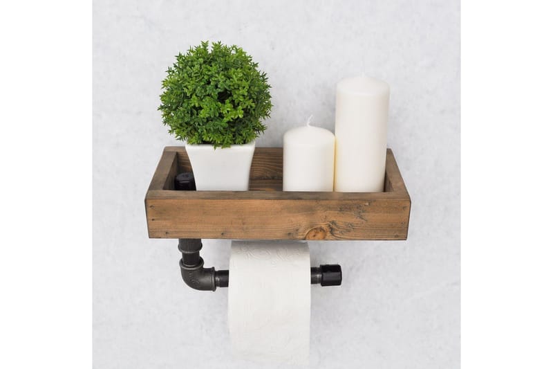 Evila Toapappershållare Rör/Trä - Trä/Svart - Hus & renovering - Kök & bad - Badrum - Badrumstillbehör - Toalettpappershållare